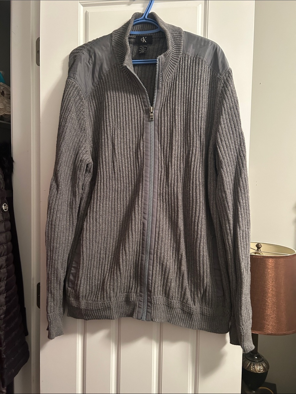 100% Cotton Grey Grandpa Cardigan Sweater